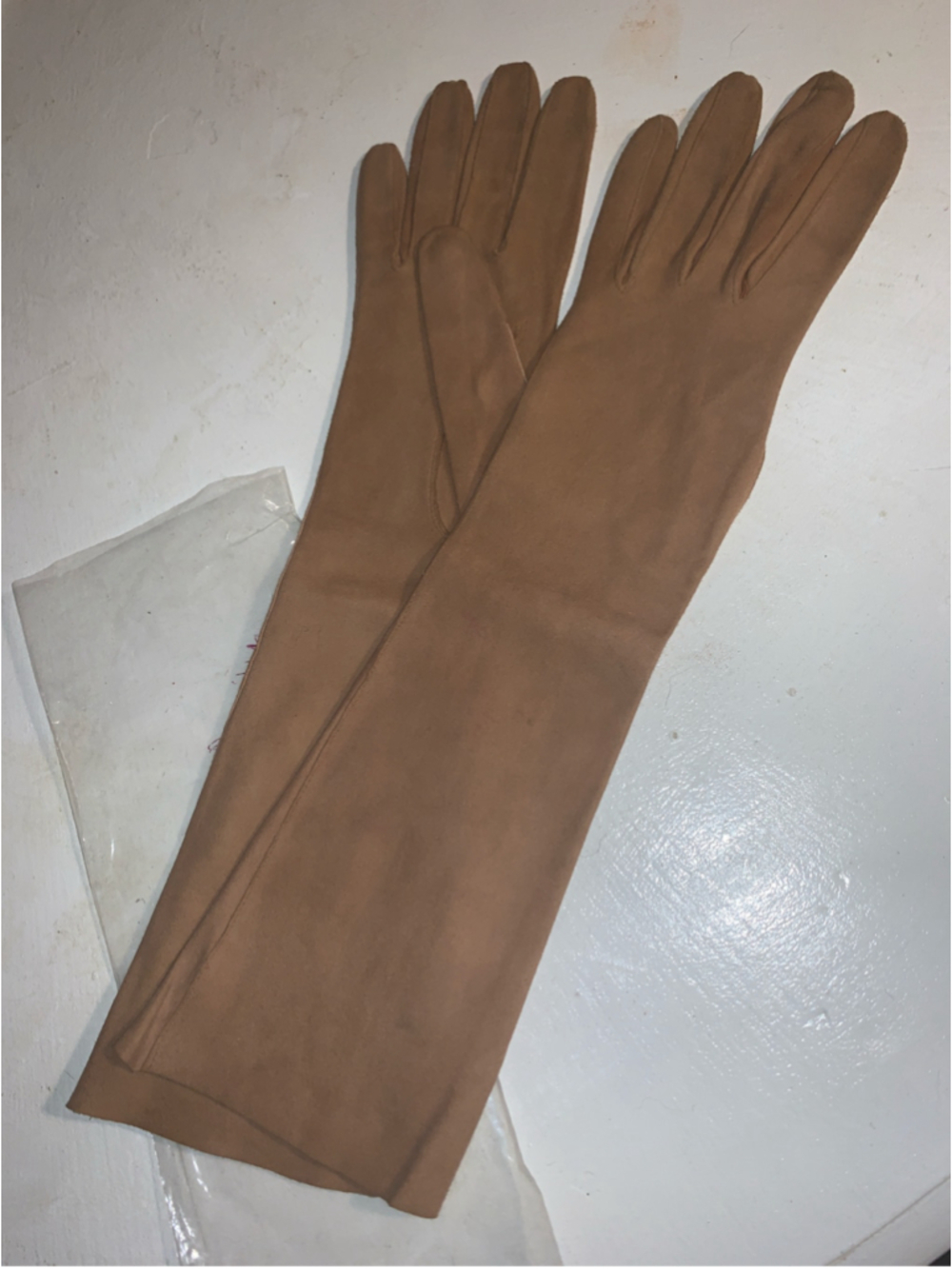 Women's A. Marco Leather Opera Gloves - Beige - One Size